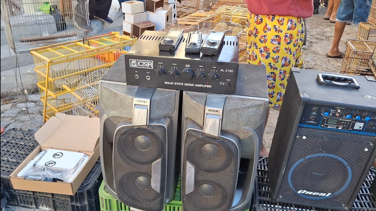 Feira do rolo tem caixa de som. Amplificada Relíquias
