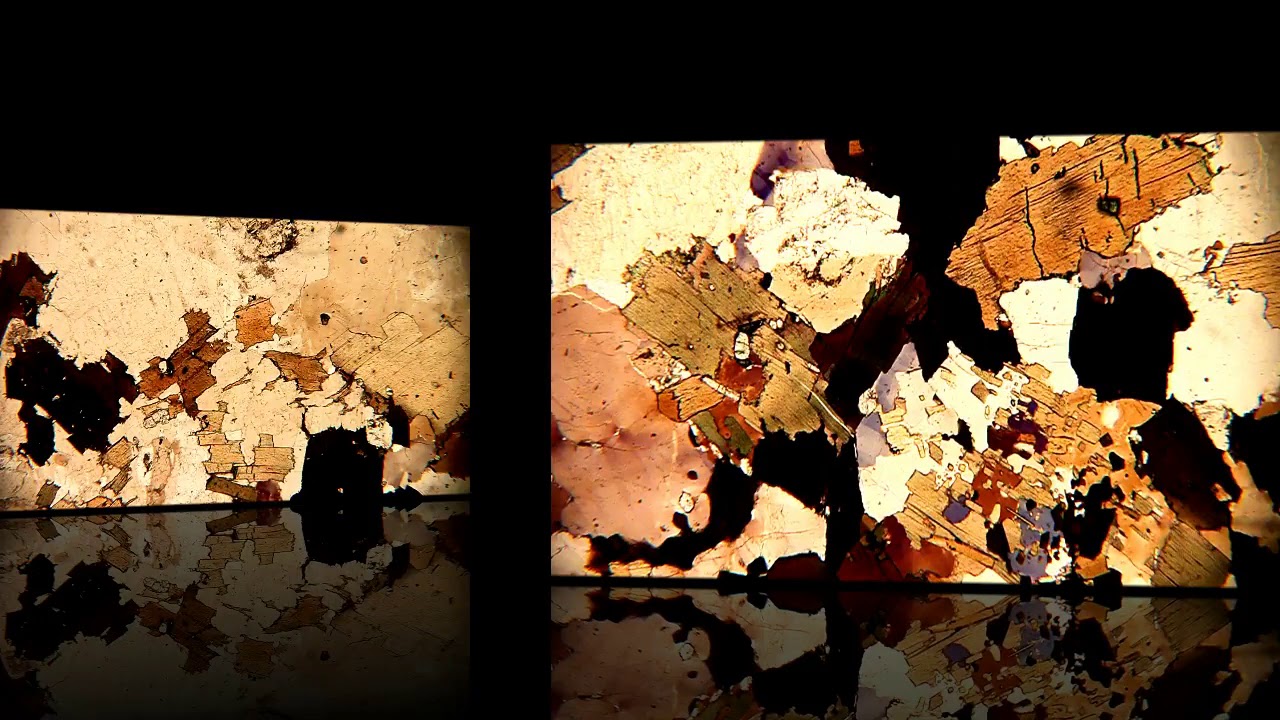 Granito con luz polarizada