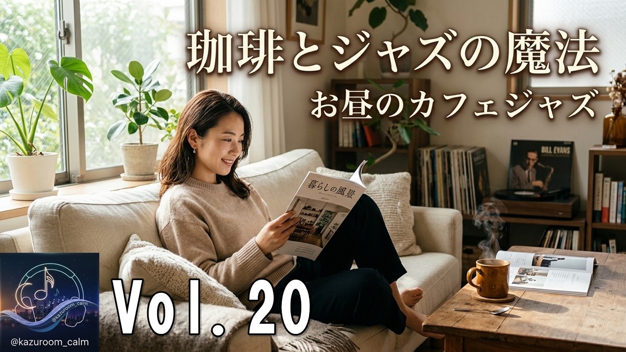 【昼カフェ・ジャズ｜KAZUROOM Calm Vol.20】午後のティータイムを格上げする、軽快なピアノ・トリオ - Relaxing Jazz Music -
