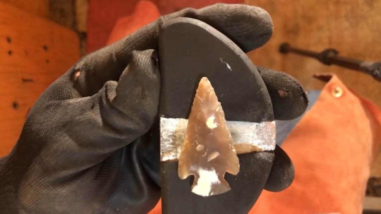 Knife River Flint flake to point.