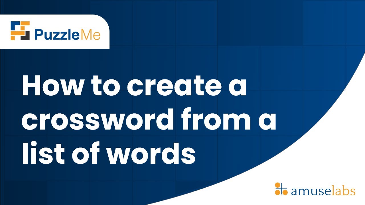 How to create a crossword puzzle from a list of words