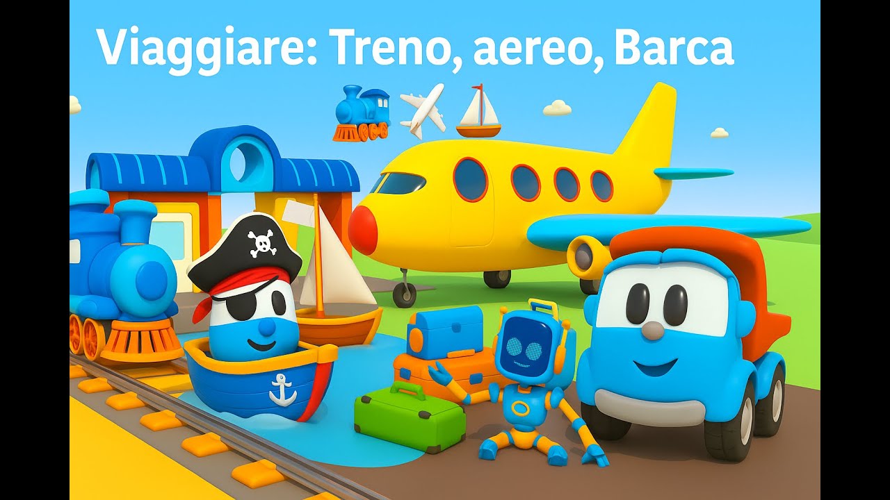 🚚 Compilation cartoni animati bambini | Leo il camion curioso | Viaggiare: Treno, aereo, Barca 🚂✈️⛵