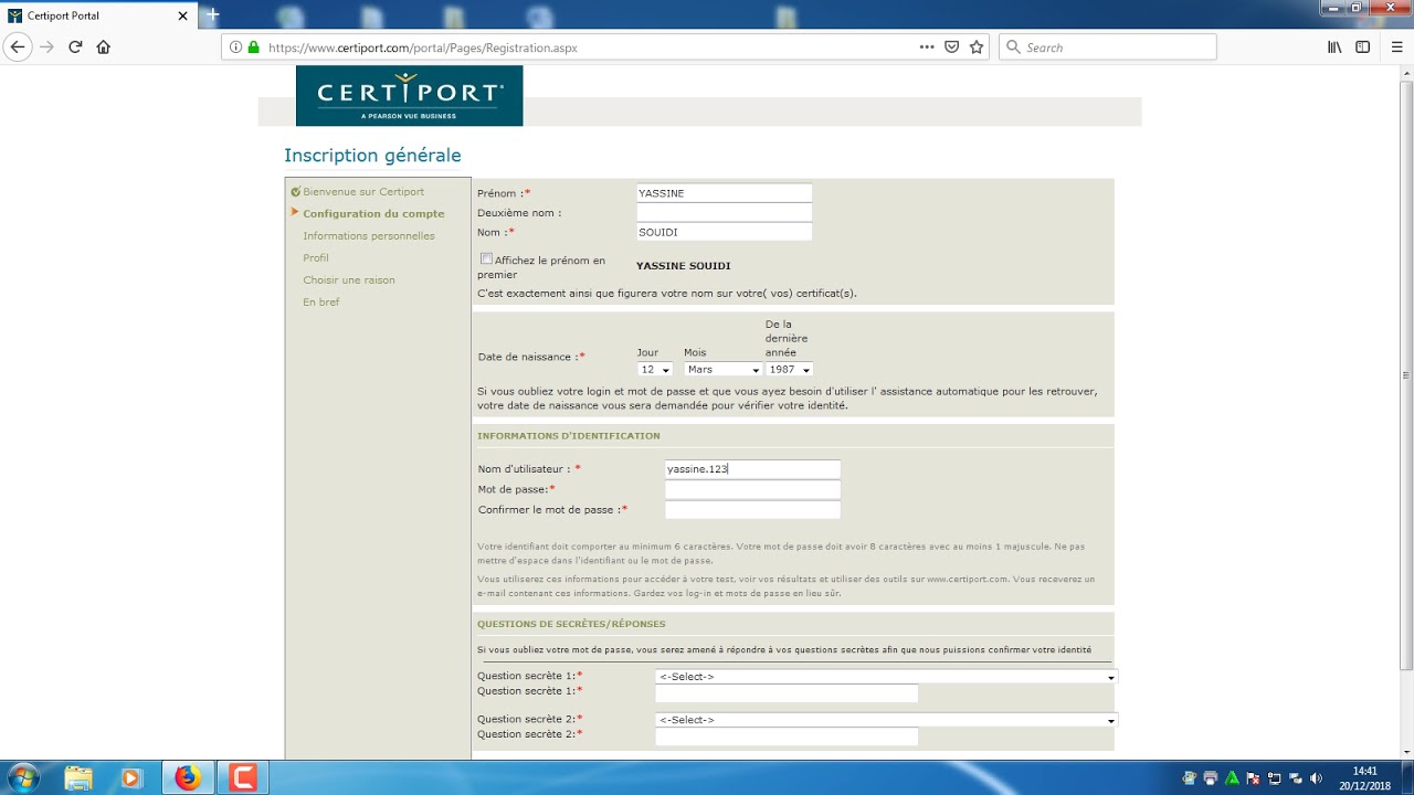 Inscription sur la plateform CERTIPORT pour passer les examens MOS
