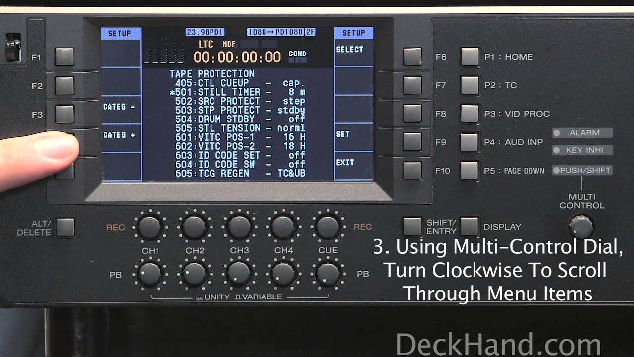 How to Change Menu Items on a Sony HDW-D1800