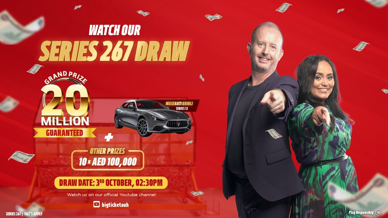 Watch Our Grand Prize AED 20 Million Series 267 and Dream Car Maserati Series 12 Live Draw!