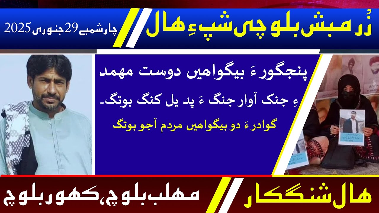 Balochi News Bulletin 29 January 2025 With Mehlab Baloch And Kahoor Baloch