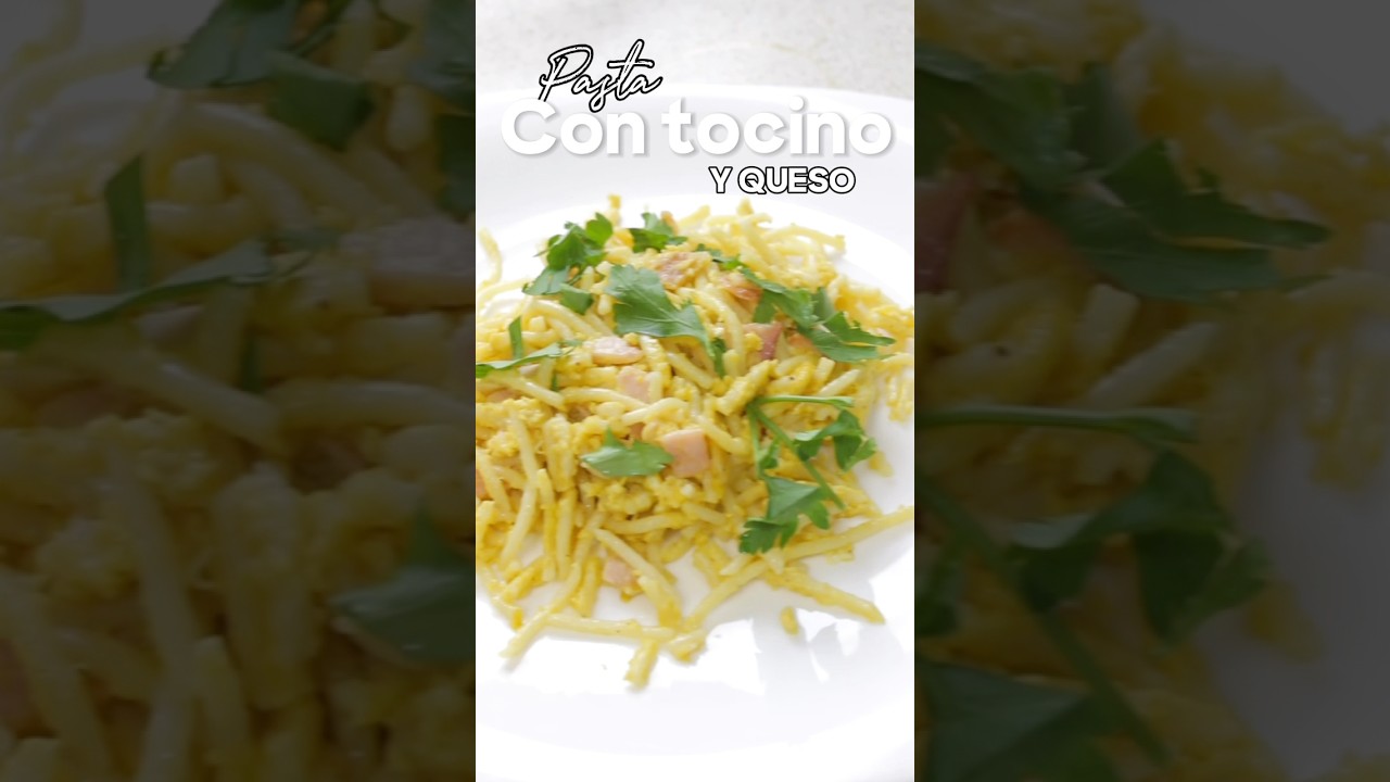 Pasta con tocino y queso #cocina #pasta #pastacontocino #queso #pastaconqueso