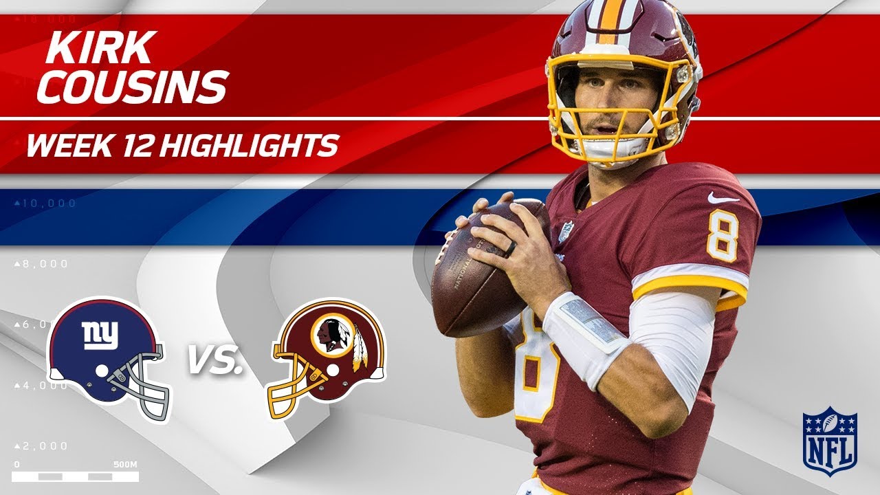 Kirk Cousins Leads Washington to Victory w/ 242 Yds & 2 TDs | Giants vs. Redskins | Wk 12 Player HLs