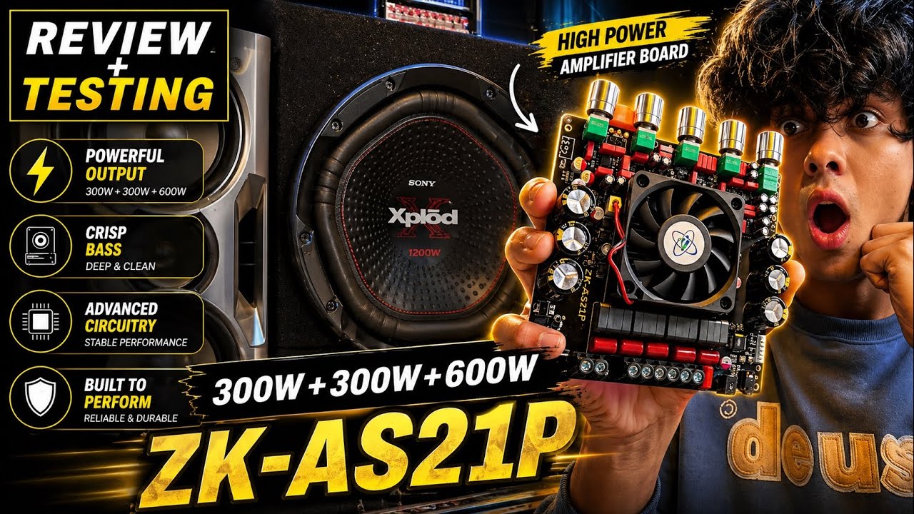 The most powerful🔥 &ldquo;ZK-AS21P&rdquo; , 2.1 stereo, 1200-watt RMS power amp, for home audio, tractors, cars🔥