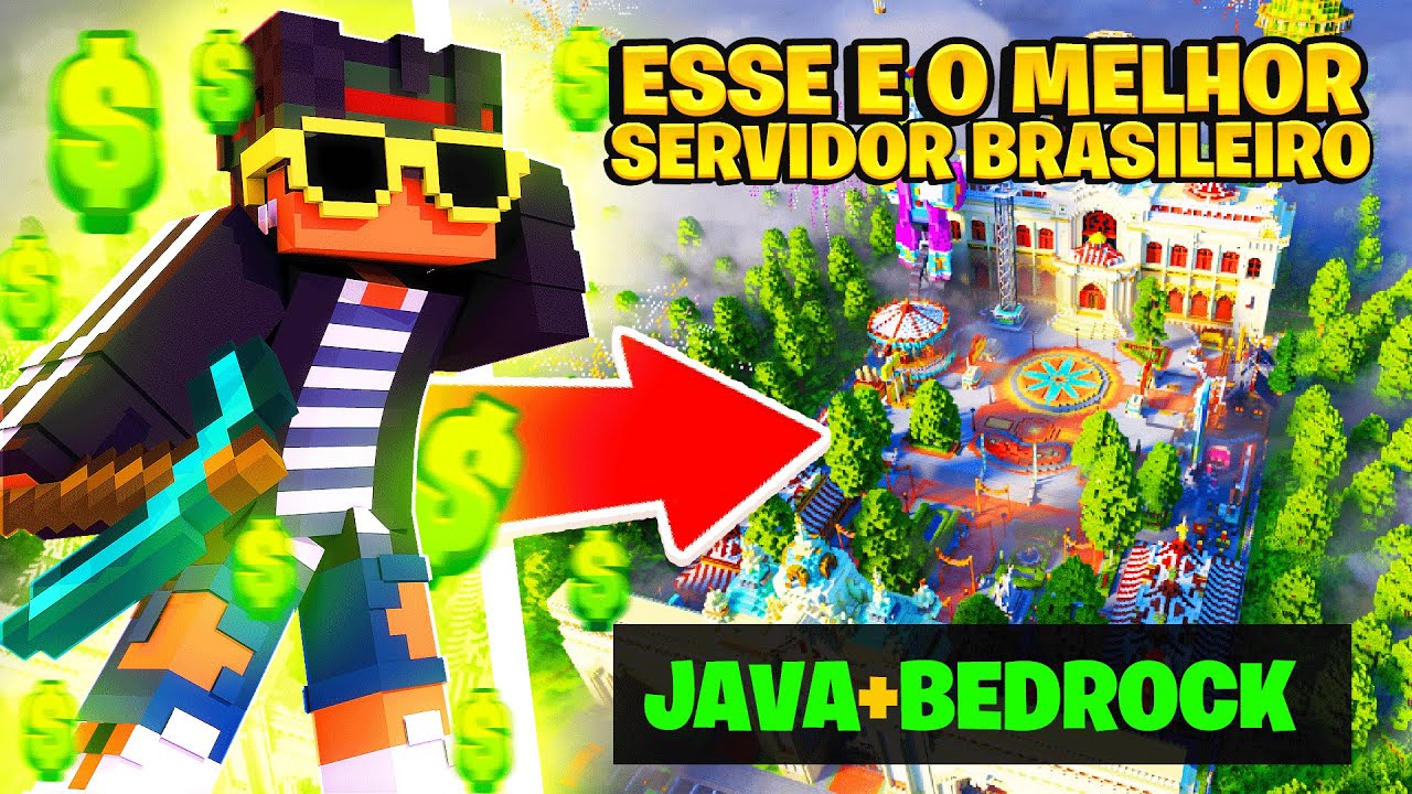 ENCONTREI O MELHOR SERVIDOR de SURVIVAL BRASILEIRO de 2026 para MINECRAFT JAVA e BEDROCK