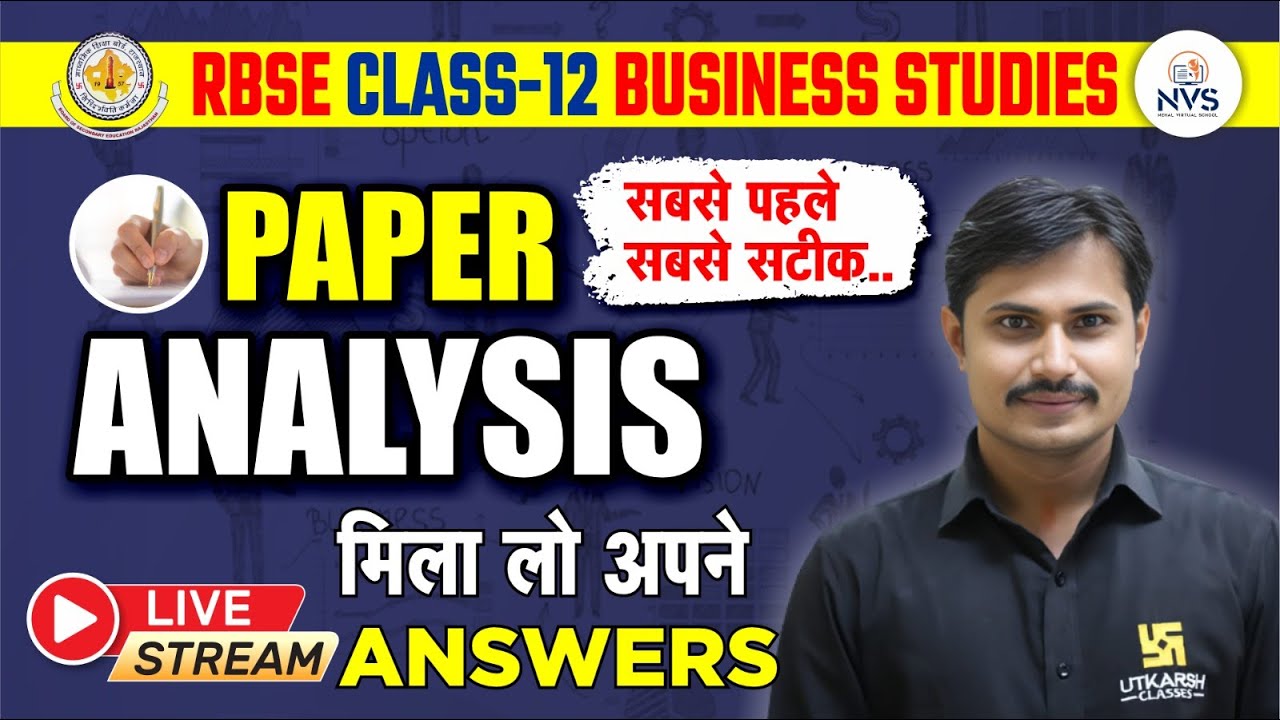 Class 12th Business Studies Paper Analysis 2024🔥Bus. Studies Paper✅RBSE Board Exam 2024 | Rakesh Sir