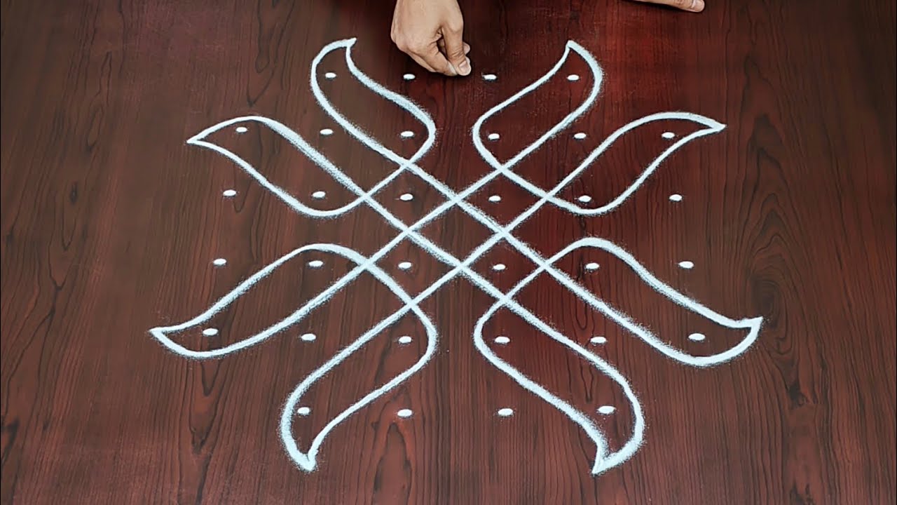 6&times;4dots melikala muggulu|easy rangoli|daily chukkala muggulu||sikku,kambhi,neli kolams|#Nice Rangoli