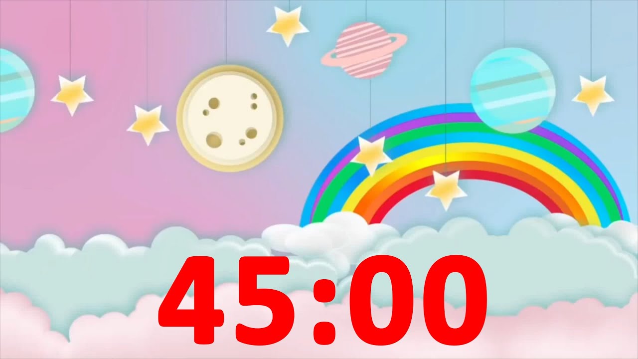 45 Minute Timer with Music for Children, Kids, Classroom - Countdown Video & Satisfying