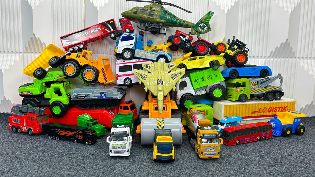 Mobil Mobilan Balap, Mobil Pemadam, Kereta Api, Excavator, Ambulans, Bus Telolet, Pesawat