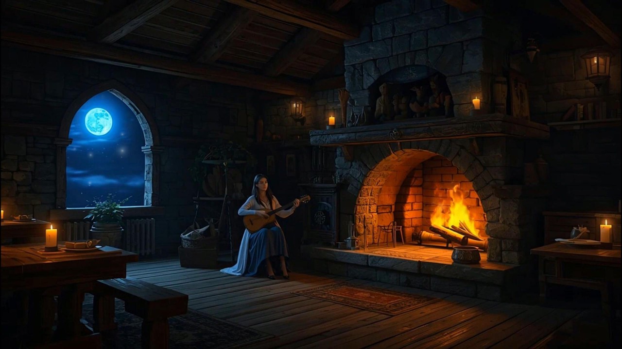 Quiet Medieval Tavern Music at Night | Celtic Fantasy Ambience for Deep Sleep