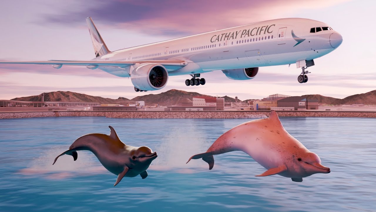 ✈️ Welcome to HKG! 🇭🇰 Hong Kong / Chek Lap Kok InternationalTrailer Landscape Logo