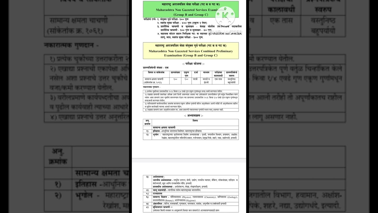Combine group B and C syllabus for pre 2023