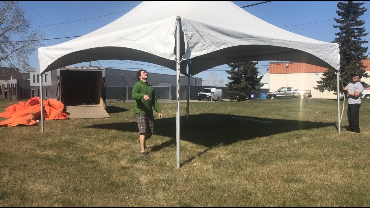 Setting Up 20x20 Marquee High Peak Pre-Owned Tent That We Just Purchased