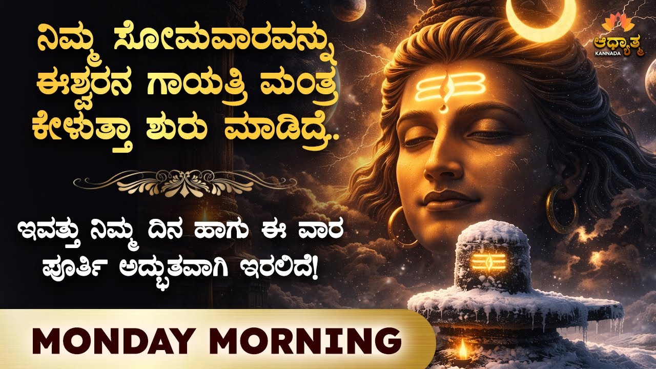 🔱 ನಿಮ್ಮ ಸೋಮವಾರವನ್ನು ಈಶ್ವರನ ಗಾಯತ್ರಿ ಮಂತ್ರ ಕೇಳುವ ಮೂಲಕ ಶುರು ಮಾಡಿ! Monday Shiva Gayatri Mantra Kannada