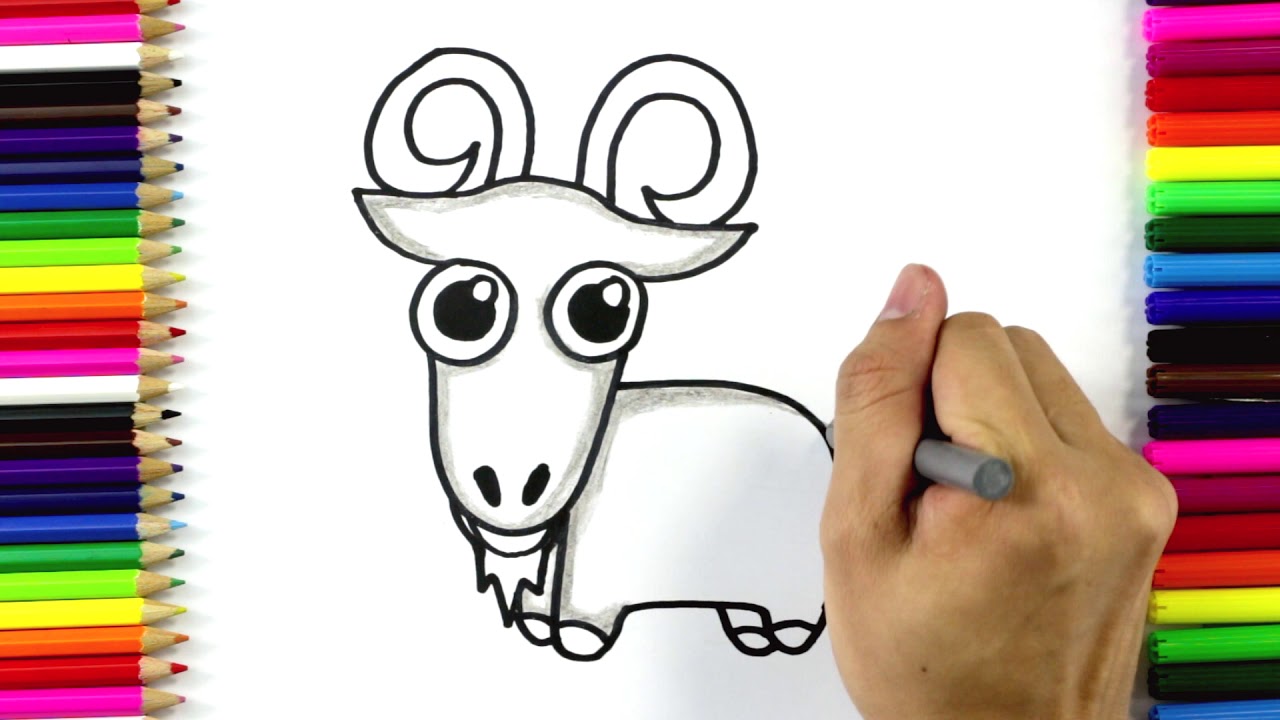 How to Draw a Goat Cartoon for Kids | Drawing and Coloring Goat | Art4Kids