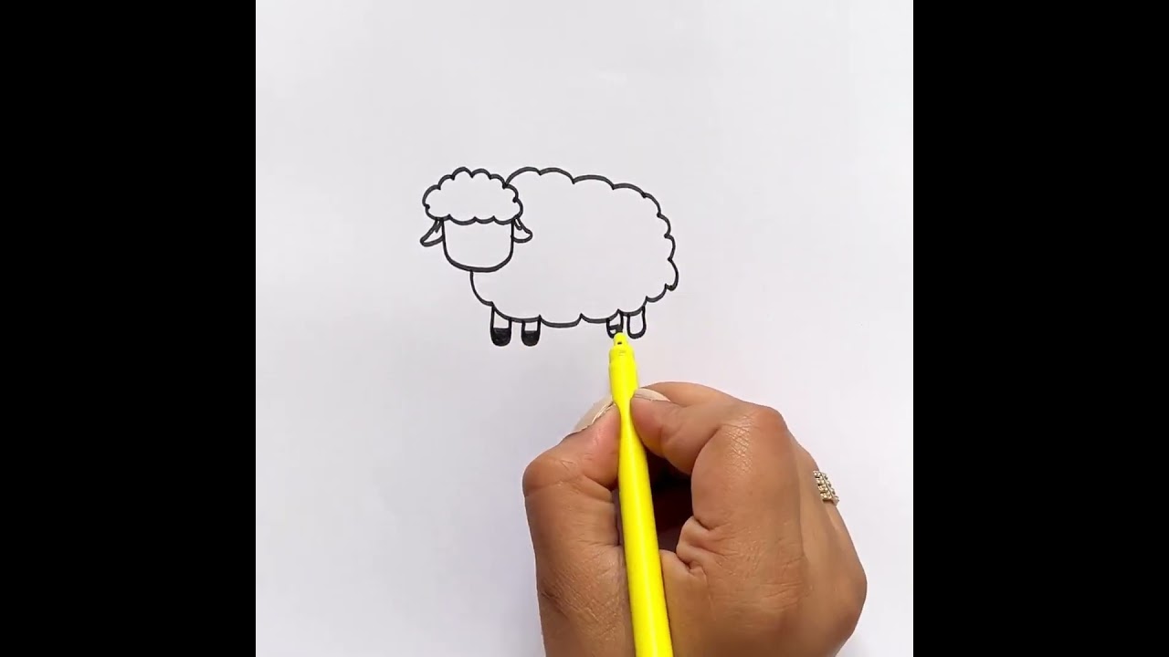 Sheep Drawing | Very Easy Sheep Drawing | Step by Step #drawing #shorts