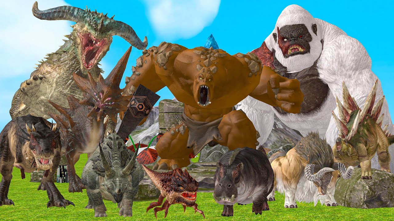 Tooth Saber DEATHRUN - Final Battle Wild Animals vs T-Rex Animal Uprising Battle Simulation