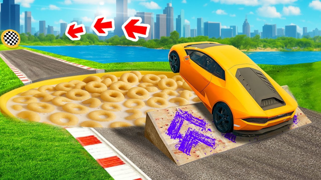 HOW FAR CAN A CAR DRIVE OVER A GIANT CEREAL BOWL IN GTA 5?