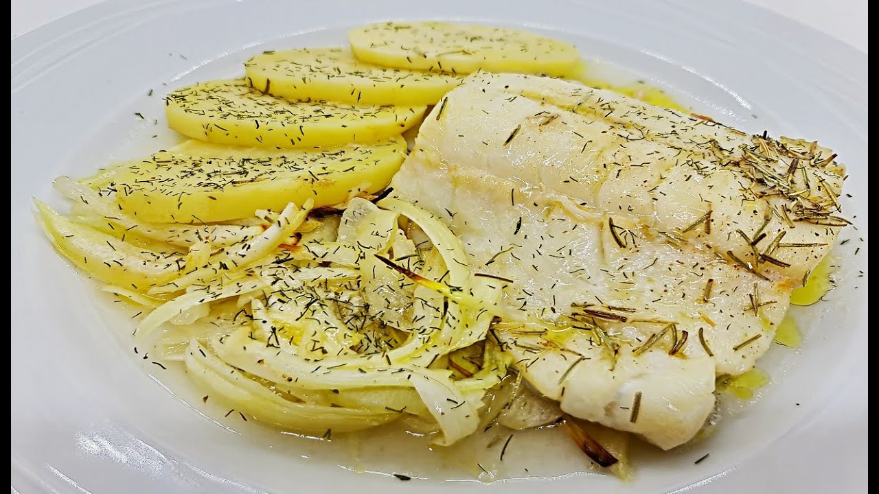 BACALAO AL HORNO CON PATATAS, RECETA DE PESCADO FACIL RAPIDA Y SENCILLA