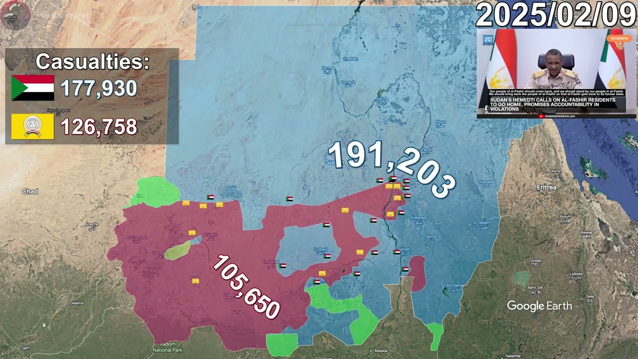 Sudanese Civil War: 2025 so far using Google Earth