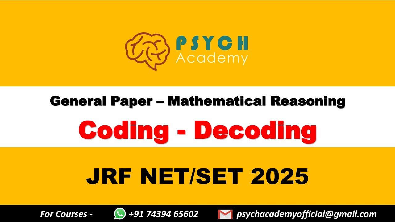 Mathematical Reasoning Lesson 2 | UGC NET Paper I / General Paper | Coding and Decoding | AJ Sir