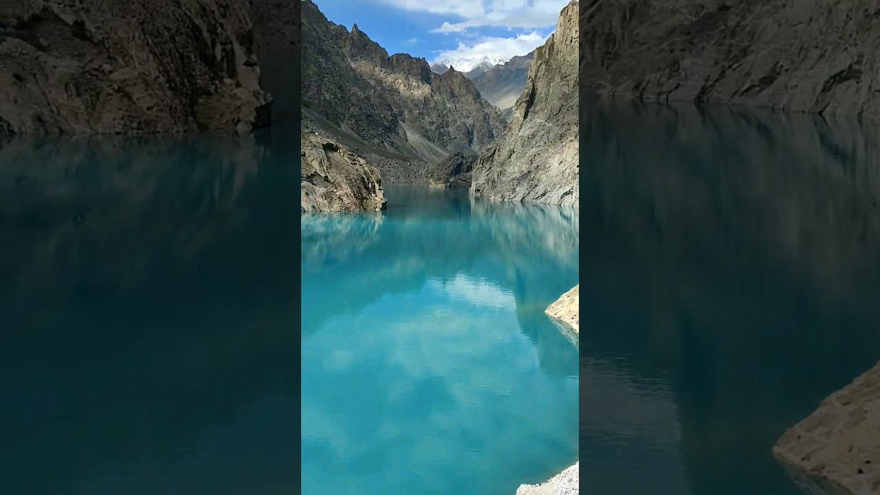 Blue Lake 🔵 Ata-Abad Lake Hunza Valley Pakistan 🇵🇰#hunzavalley #lake #travelshorts #islamabad