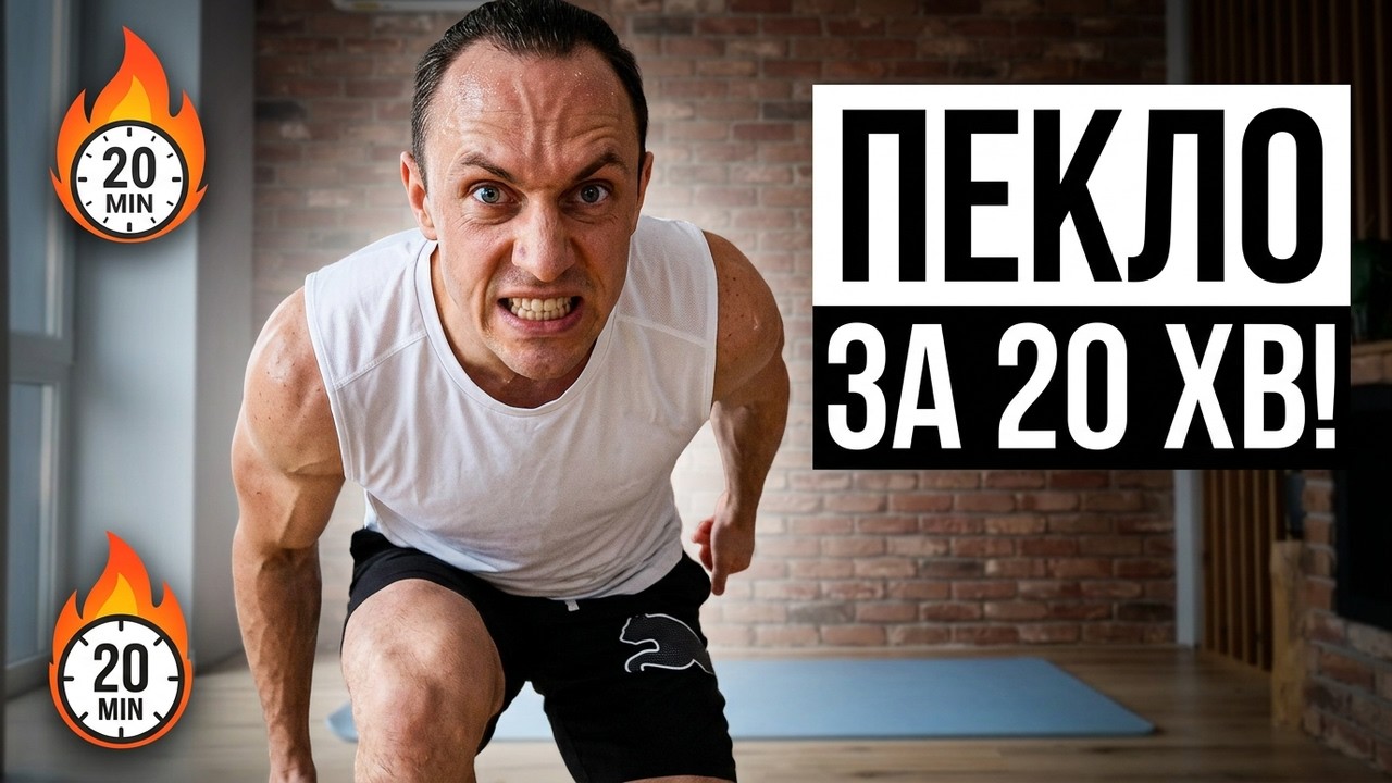 ПЕКЛО ЗА 20 ХВИЛИН: HIIT тренування, яке витисне з тебе все! ❤️‍🔥 | Таймер 50/10 | Без зайвих розмов