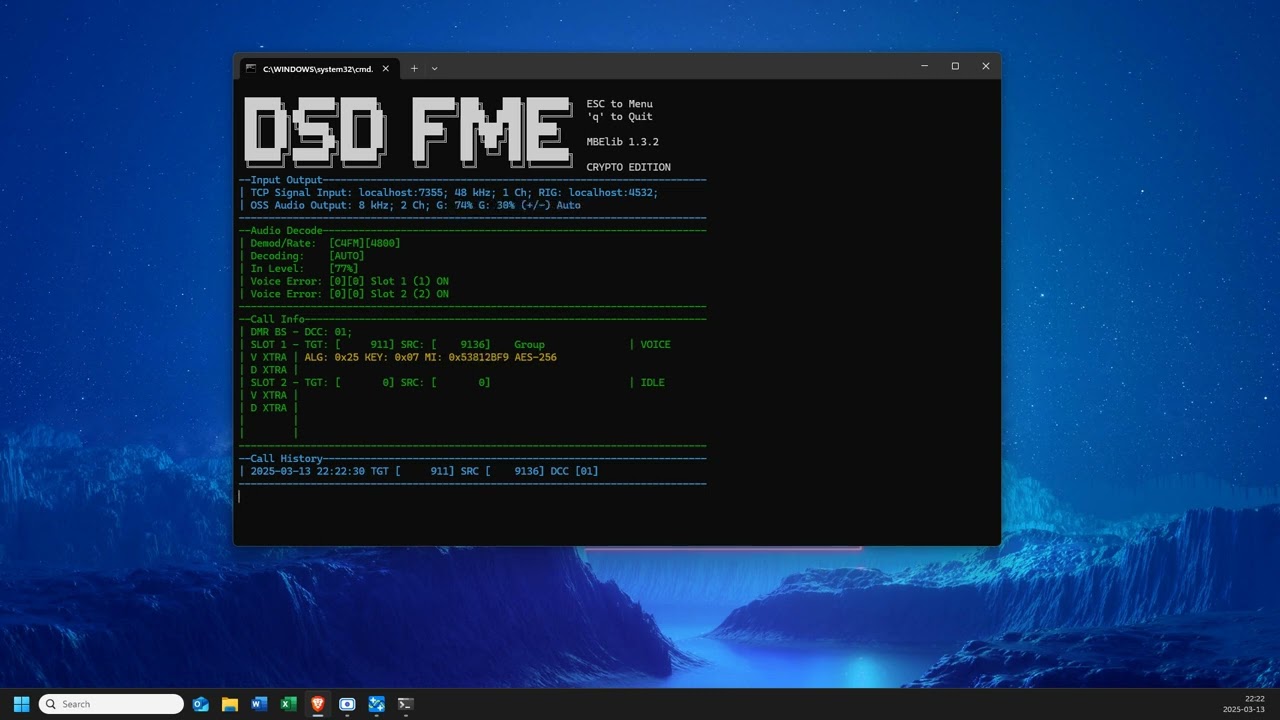 DSD-FME Crypto Edition - AES-256 support (DMR)