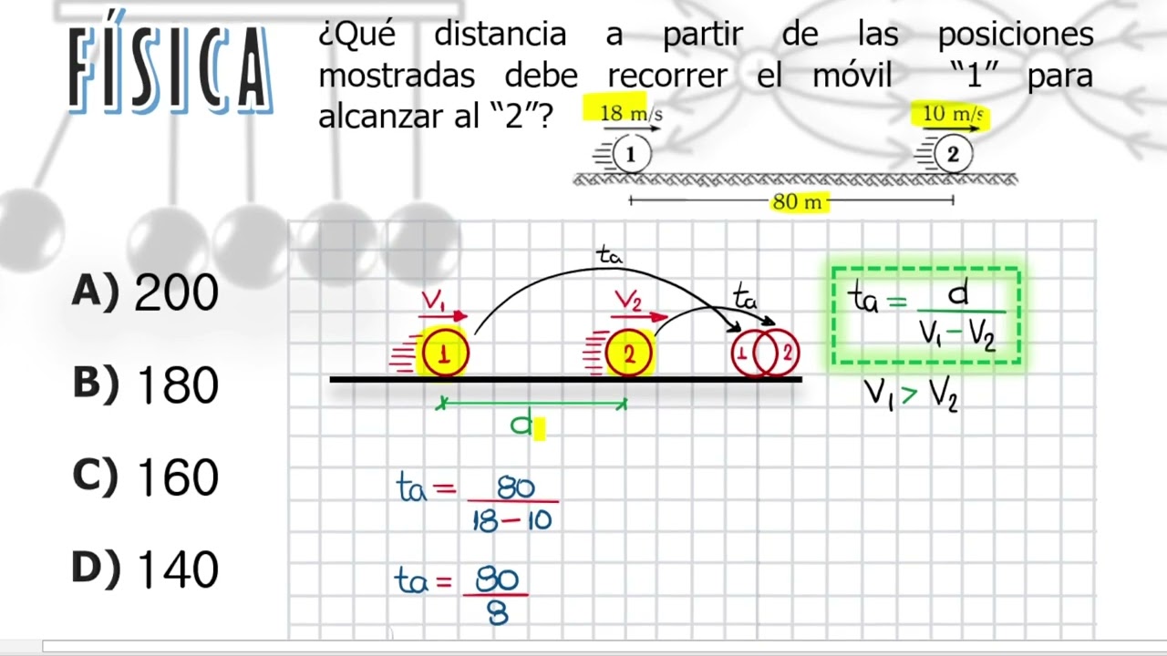 MRU Tiempo de alcance | Ejercicio resuelto paso a paso FÍSICA