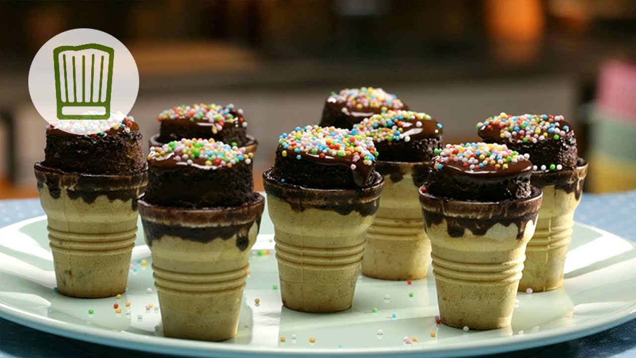 Kleine Kuchen im Waffelbecher Rezept #chefkoch