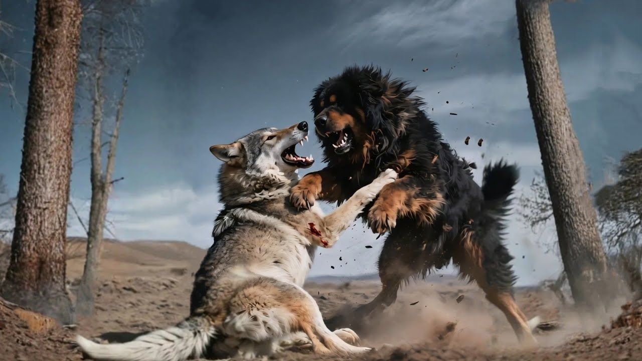 Tibetan Mastiff vs Wolf Attack: Epic Showdown