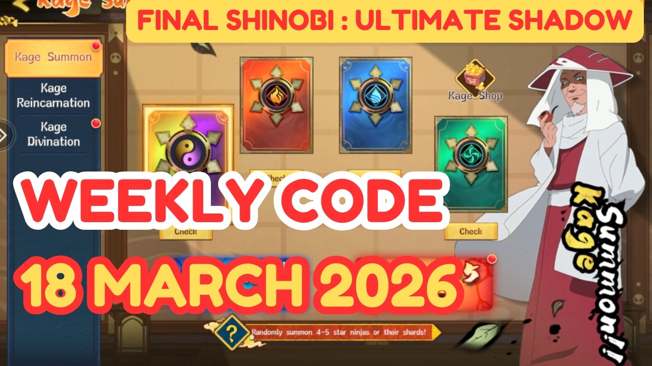 WEEKLY CODE : 18 MARCH 2026 | FINAL SHINOBI : ULTIMATE SHADOW