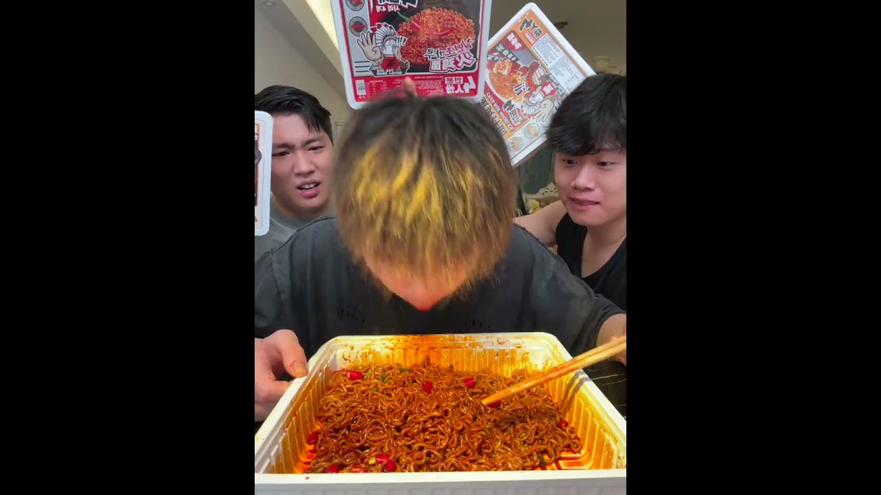 SPICY AND HOTKorean Noodles with My Cousins | Mukbang ASMR EATING #mukbang #shorts #eating #asmr