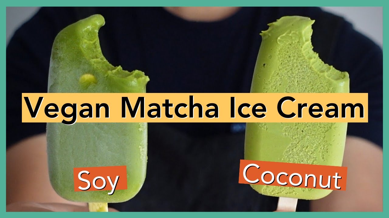 Vegan Green Tea Ice Cream 2 Ways (without machine)
