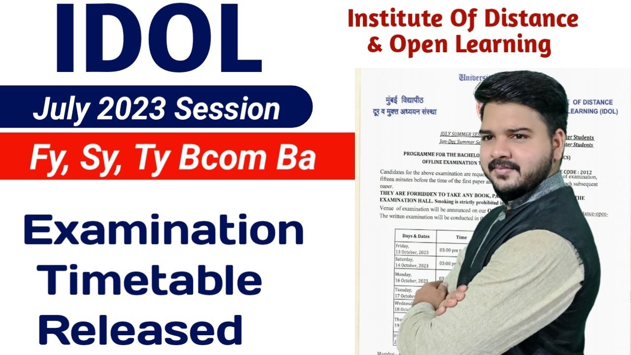IDOL Examination Timetable | Fybcom | Sybcom | July session 2023 | Mumbai University |