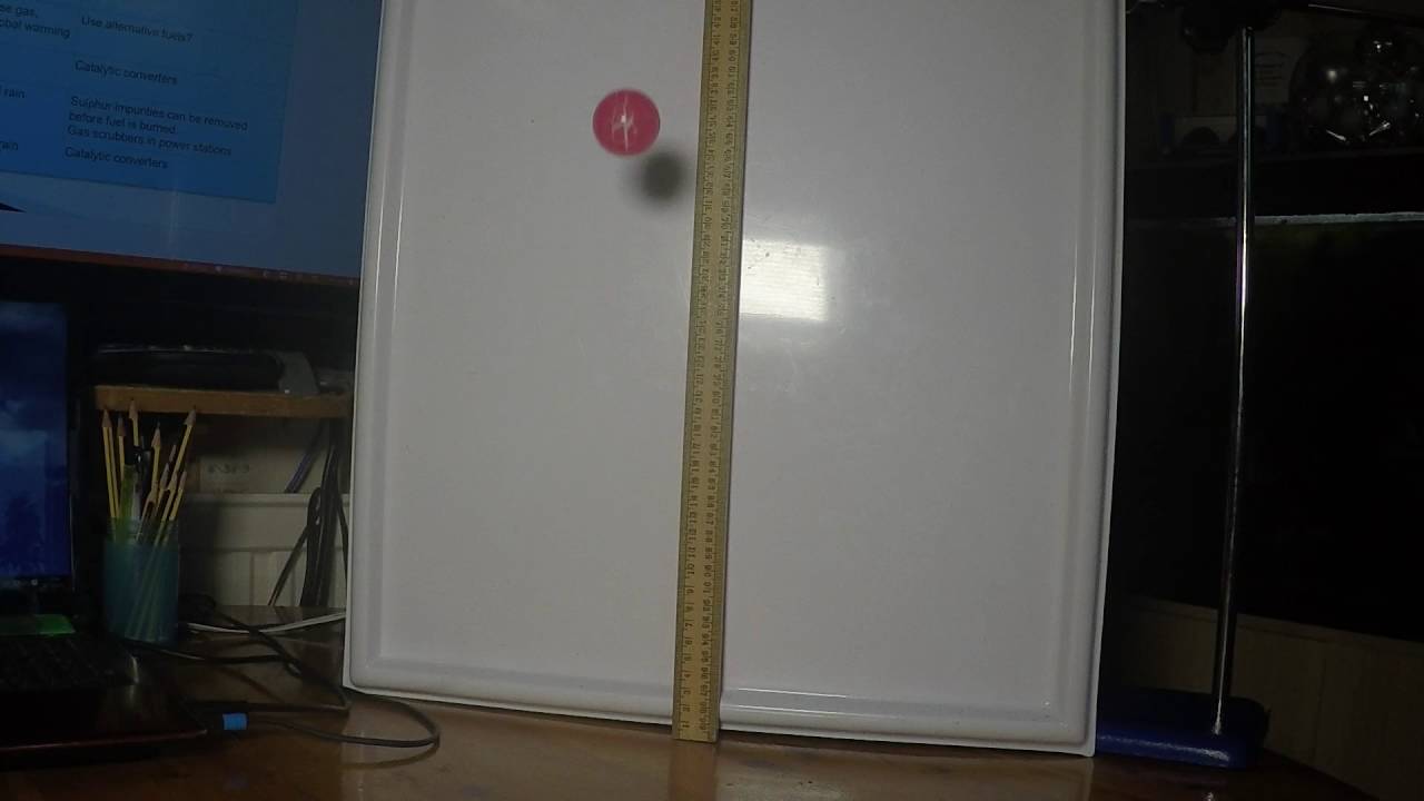 Using slow motion to estimate the height of a bouncing ball experiment