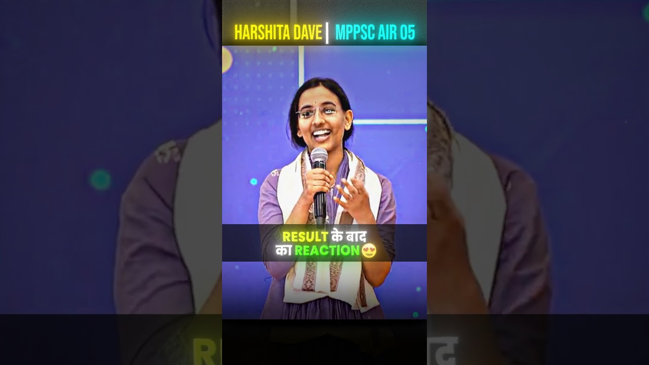 Harshita Dave MPPSC AIR 5 | Result ke Baad Shocking Reaction 😱🔥#shorts