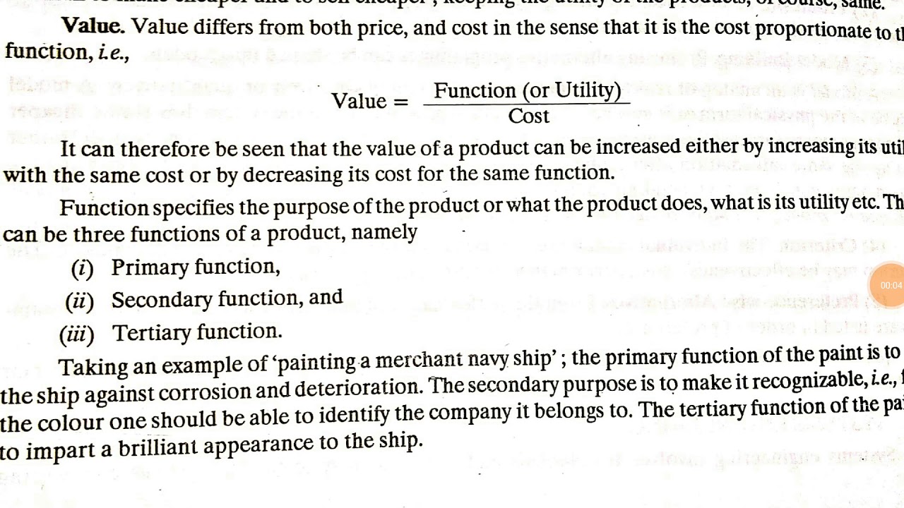 Value • Types Of Value • Industrial Engineering • Briefly In Hindi