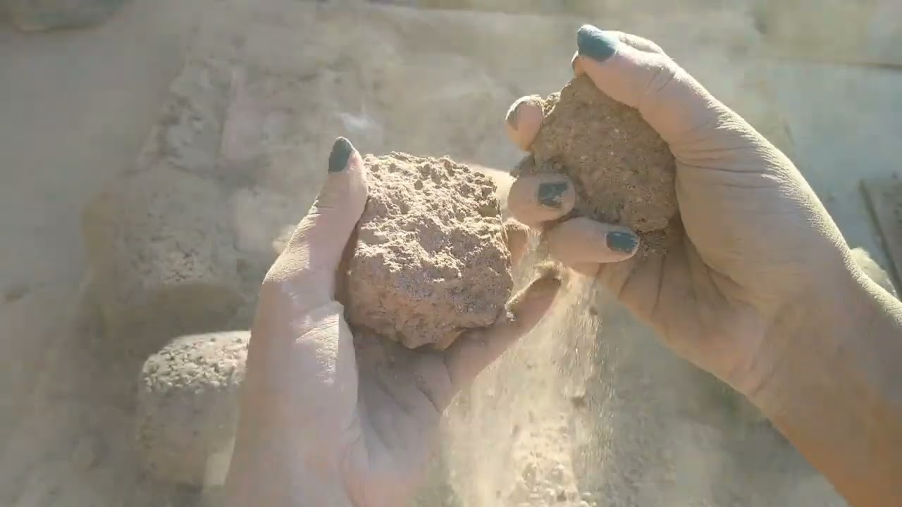 Sand cement Asmr | Dry crumbling in sunlight