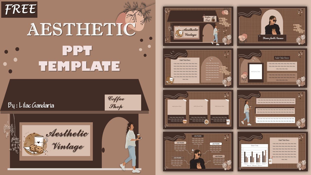 Aesthetic PPT COFFEE SHOP Theme - Tutorial #pptaesthetic #vintage #freeppttemplate #vintageppt