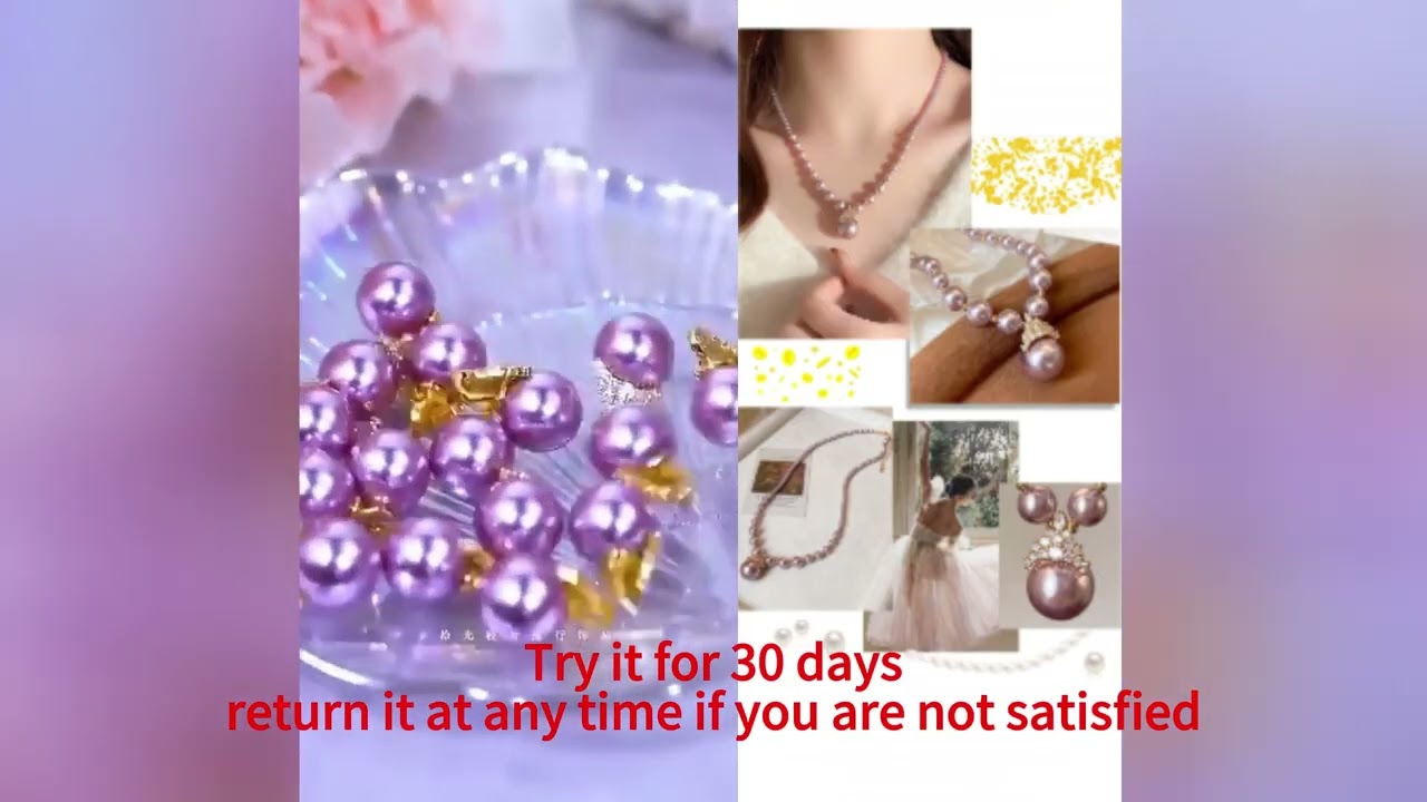 [Fortune-bringing] Purple Air from the East Diamond Pearl Necklace