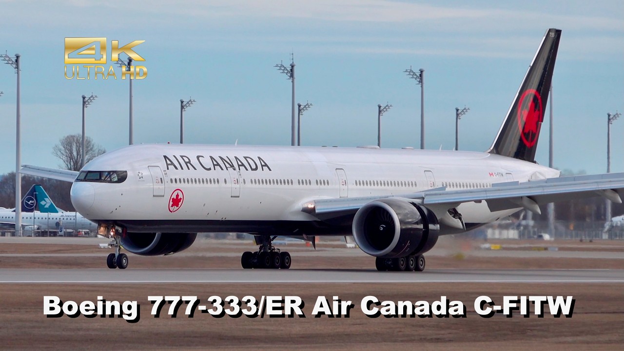 Boeing 777-333/ER from Air Canada C-FITW arrival at Munich Airport flight AC836 from Toronto YYZ