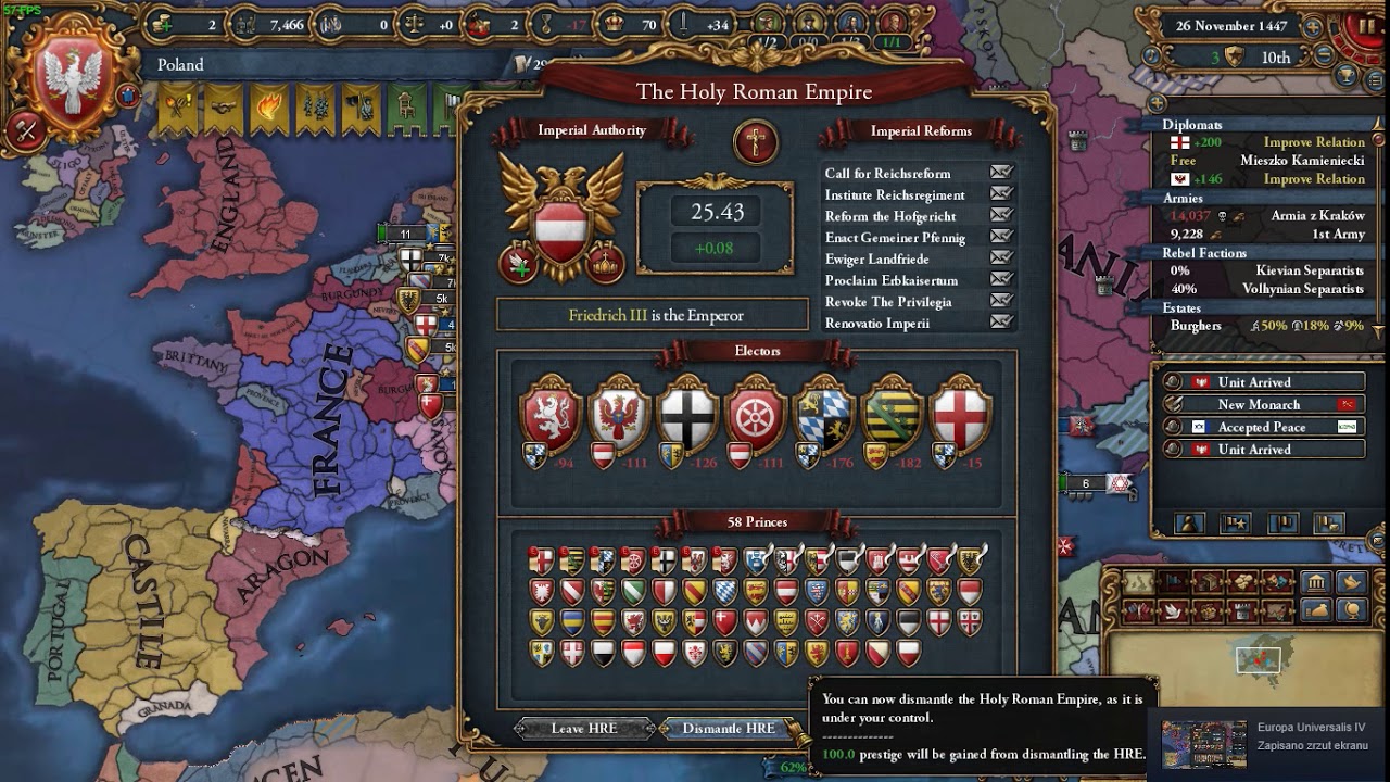 EU4-Dismantling HRE as Poland in 1447| Patch 1.27