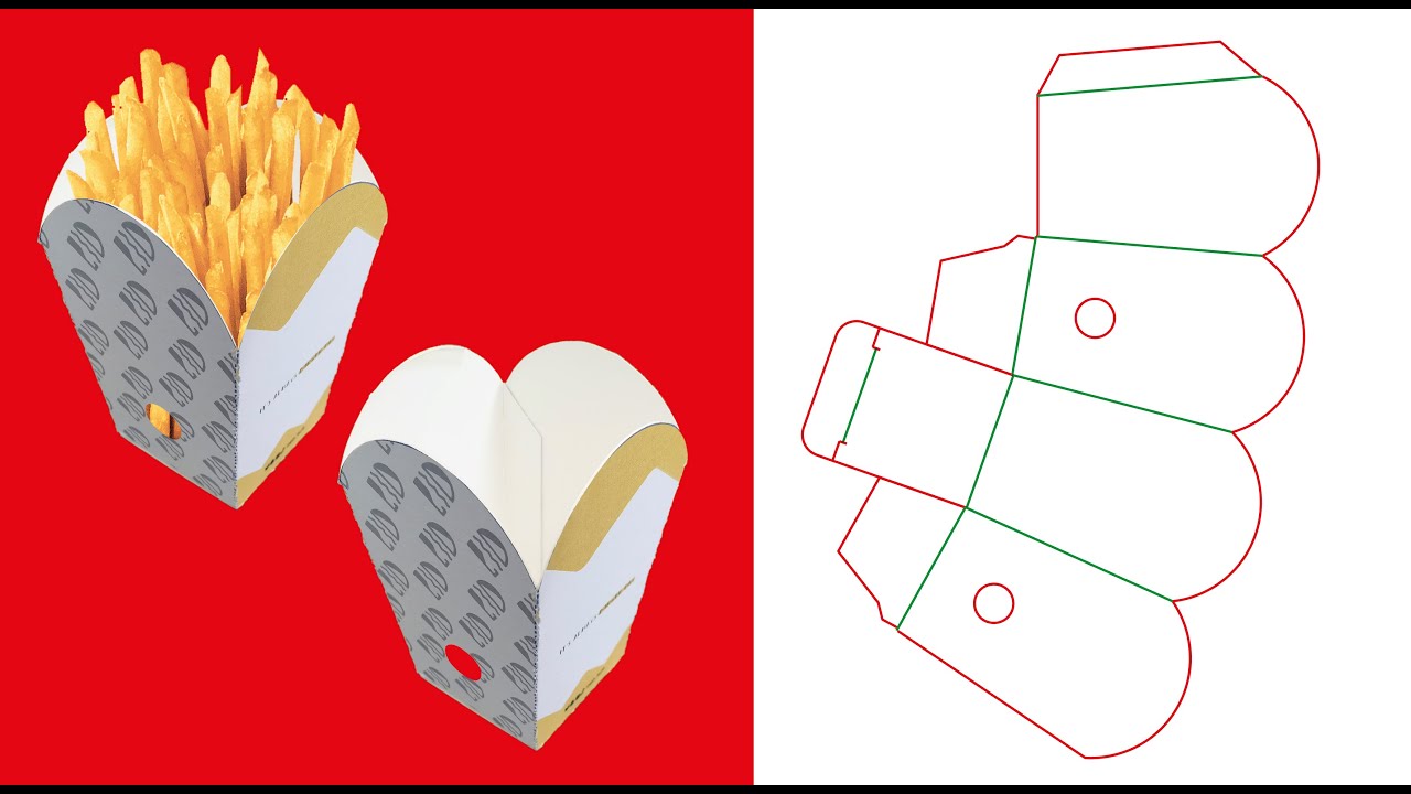 How to Make Perfect French Fries Box Die Cut / Dieline Tutorial on Adobe Illustrator