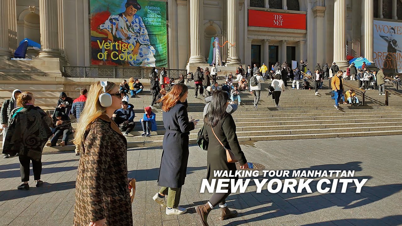 New York Manhattan Winter Walk, Madison Avenue, Museum Mile, Central Park, 7th Avenue, Times Square